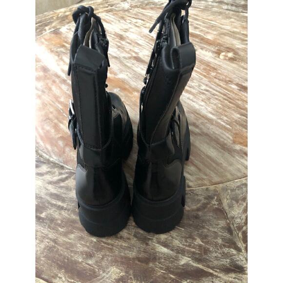 ALDO Grandleap Bootie Buckled Combat Black NEW 6 US - Picture 5 of 9